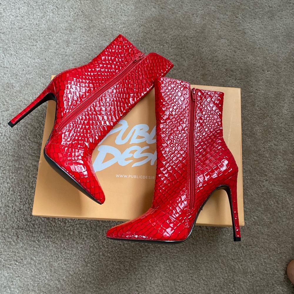 Public Desire red ankle boot